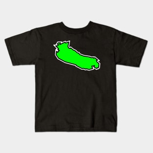 Gabriola Island BC in Lime Green Flavour - Simple Colour Silhouette - Gabriola Island Kids T-Shirt